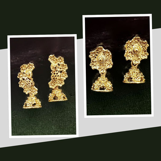 Attractive Gold Plated Jhumki Earrings Combo
