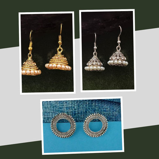 Gorgeous Gold Plated Combo Earrings