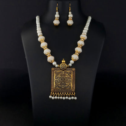 Gold Plated Long Necklace Set