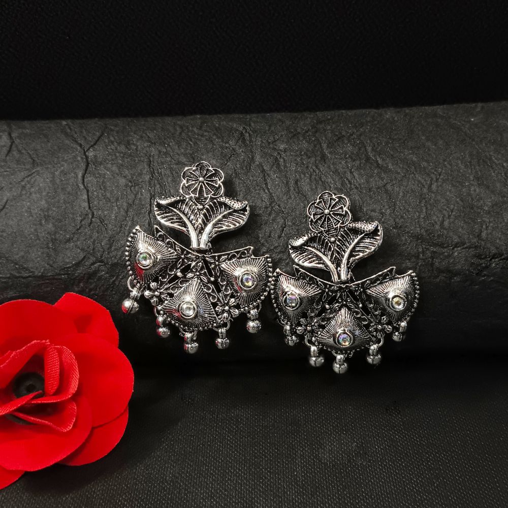 The99jewel Oxidised Plated Dangler Earrings