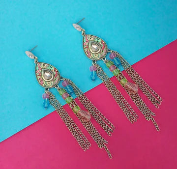 Boho Style Cocktail Dangler Earrings ( Assorted Colors )