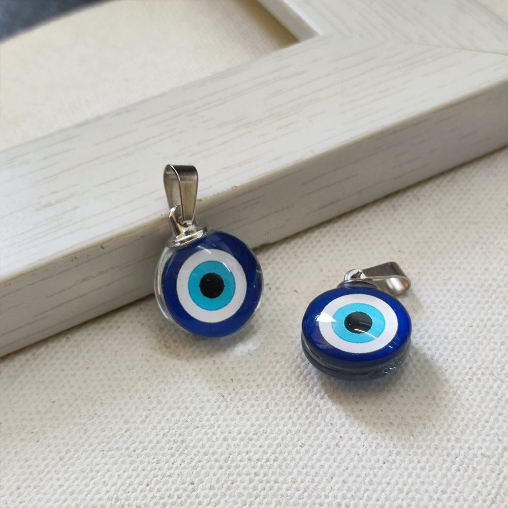 The99Jewel Silver Plated Gems Evil Eye Chain Pendant For Women And Men