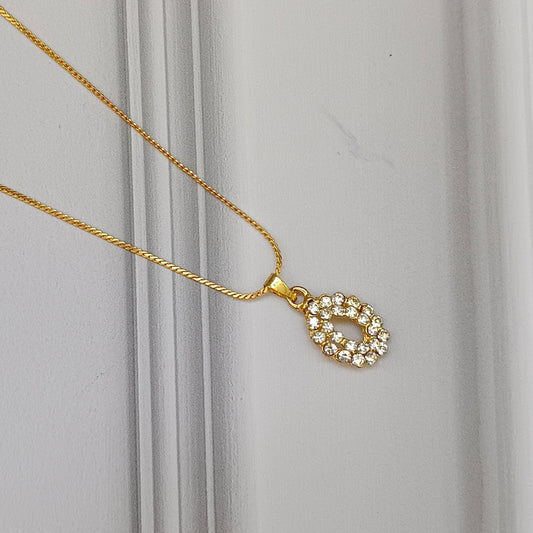 Austrian Stone Gold Plated Chain Pendant