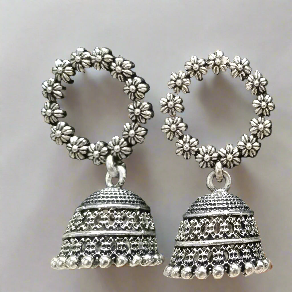 The99Jewel Silver Plated Jhumki Earrings