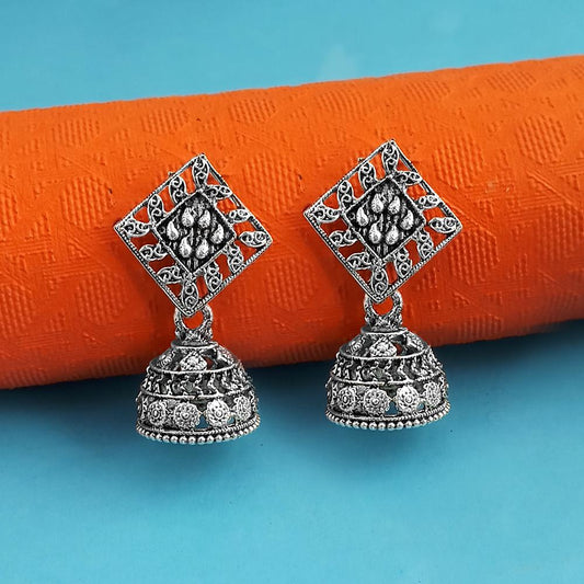 Silver Oxidised Plated Trendy Jhumki  Earrings