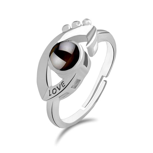 Silver Plated single Adjustable Ring Reflecting I love you In 100 Languages