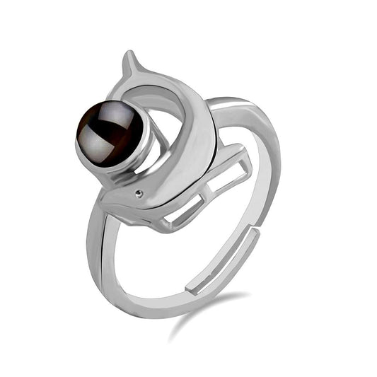 Silver Plated Single Adjustable Ring Reflecting I love you In 100 Languages