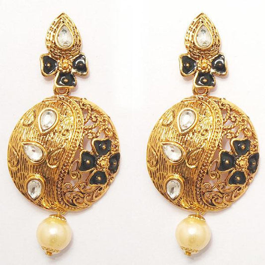 Zinc Alloy Gold Plated Crystal Dangler Earring