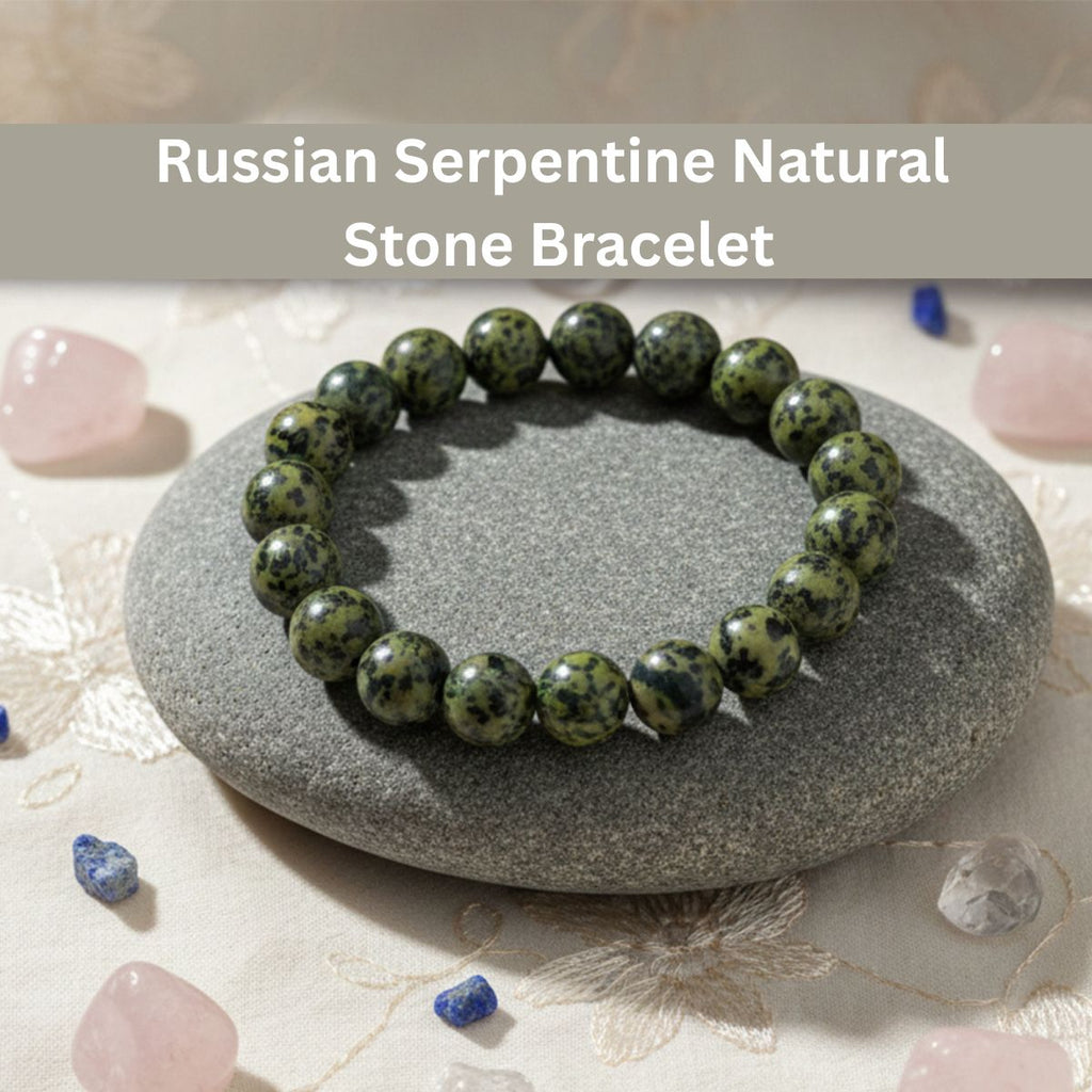 The99Jewel Russian Serpentine Natural Stone Bracelet For Protection & Healing With Box
