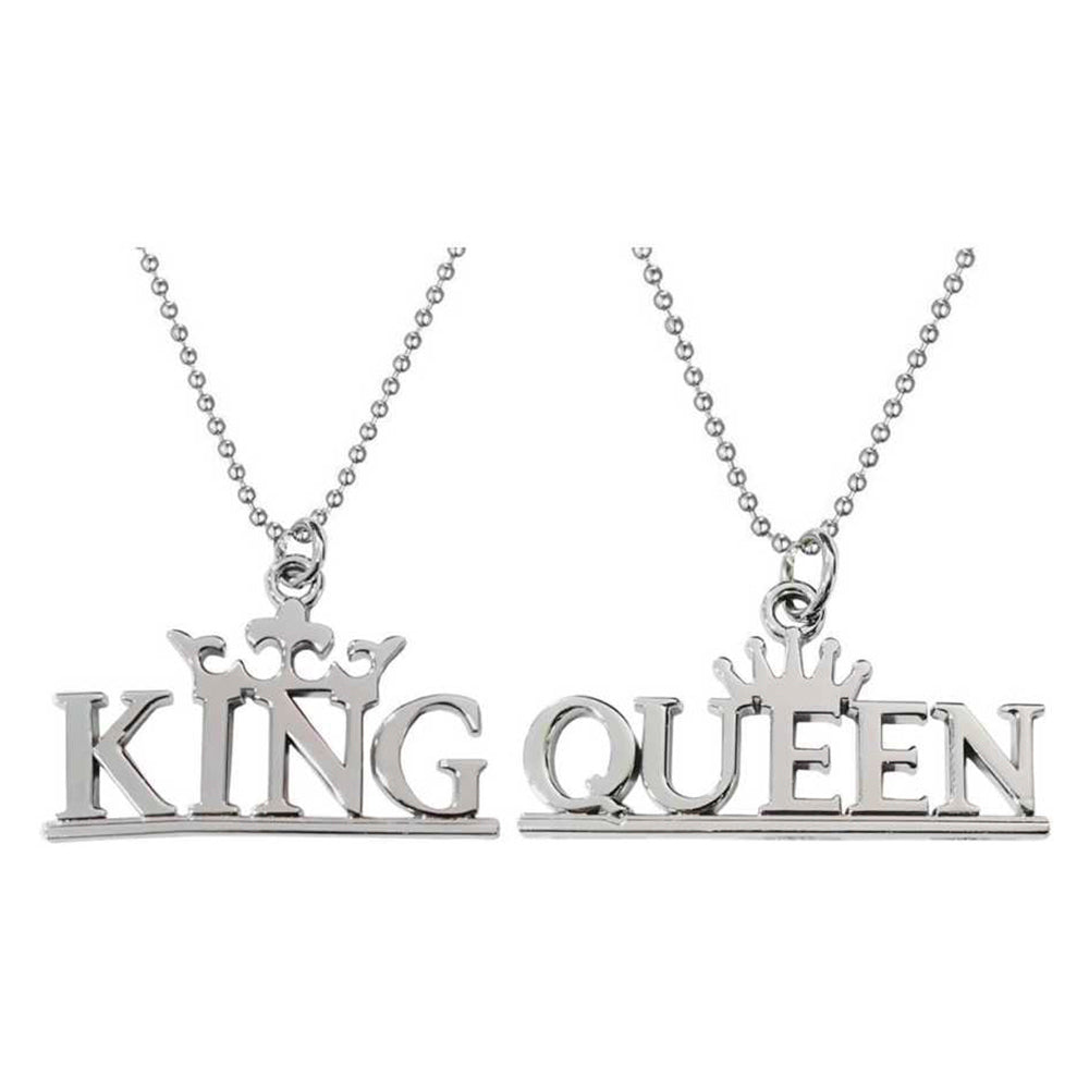 The99Jewel Couple Chain Pendant King & Queen Design