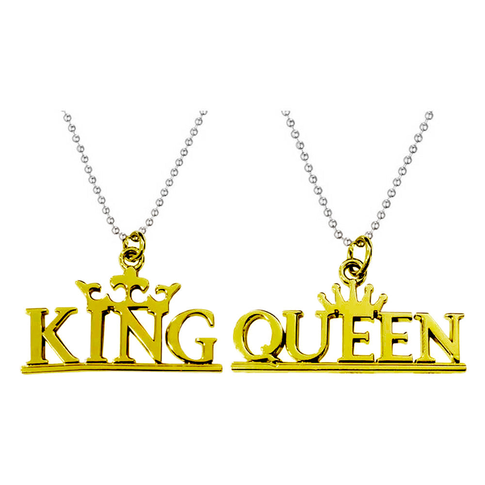 The99Jewel Couple Chain Pendant King & Queen Design
