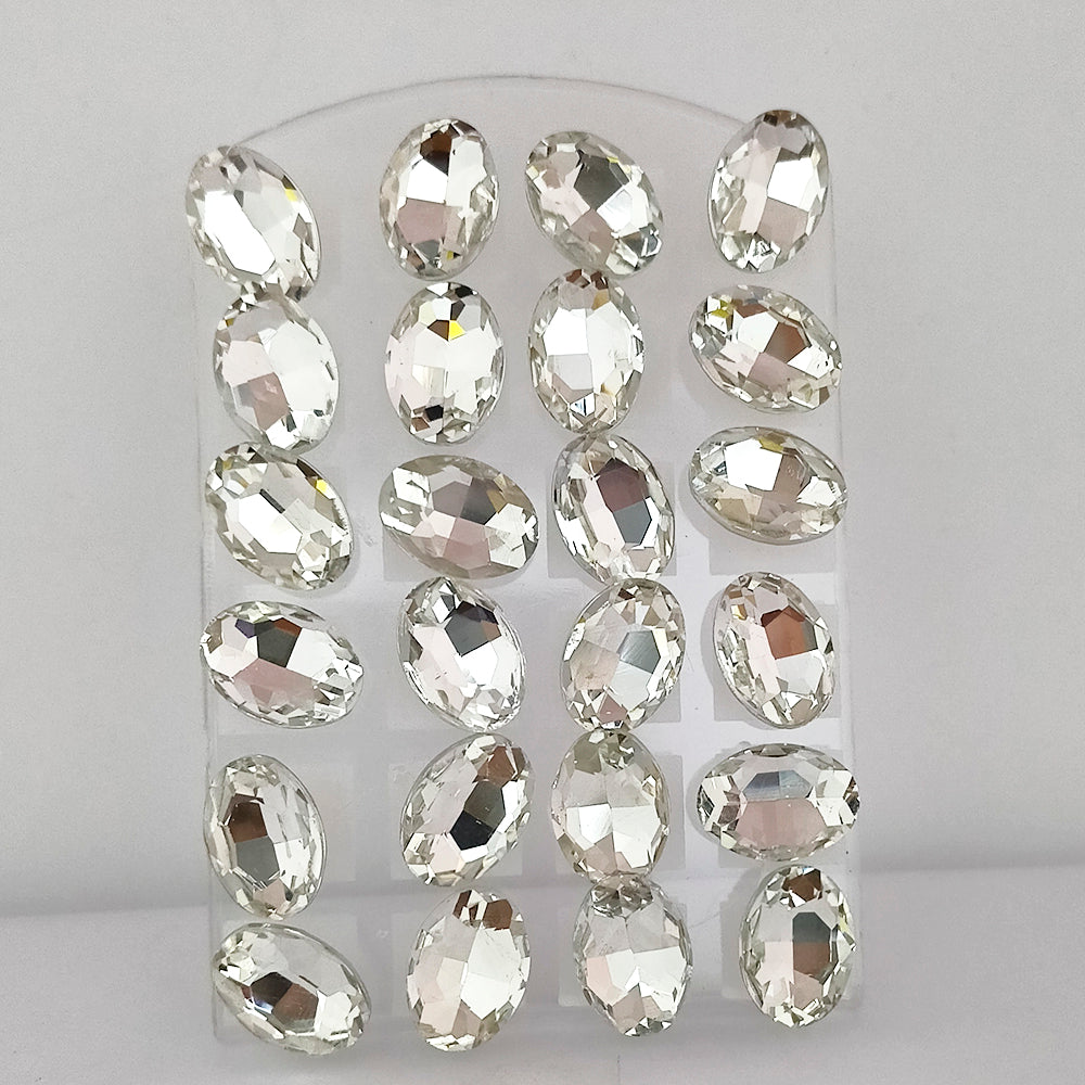 The99Jewel Pack of 12 White Color Crystal Stud Earrings Combo -1004755A