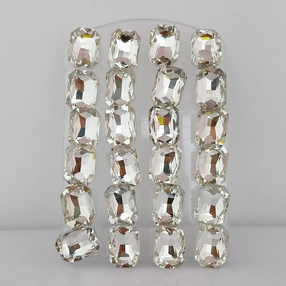 The99Jewel Pack of 12 White Color Crystal Stud Earrings Combo -1004756