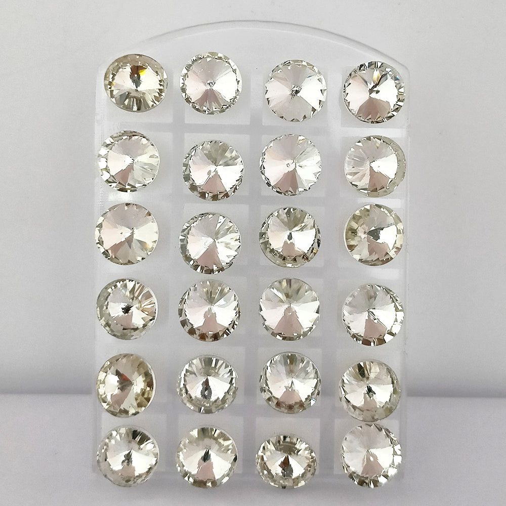The99Jewel Pack of 12 White Color Crystal Stud Earrings Combo -1004757A