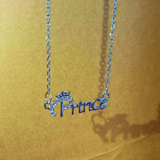 Austrian Stone Silver Plated Prince Chain Pendant