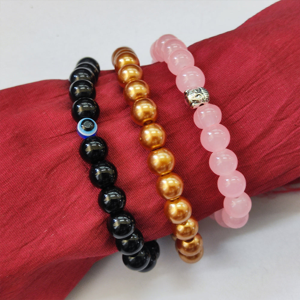 The99Jewel Trinity Evil Eye Beads Bracelet Combo - 1005264