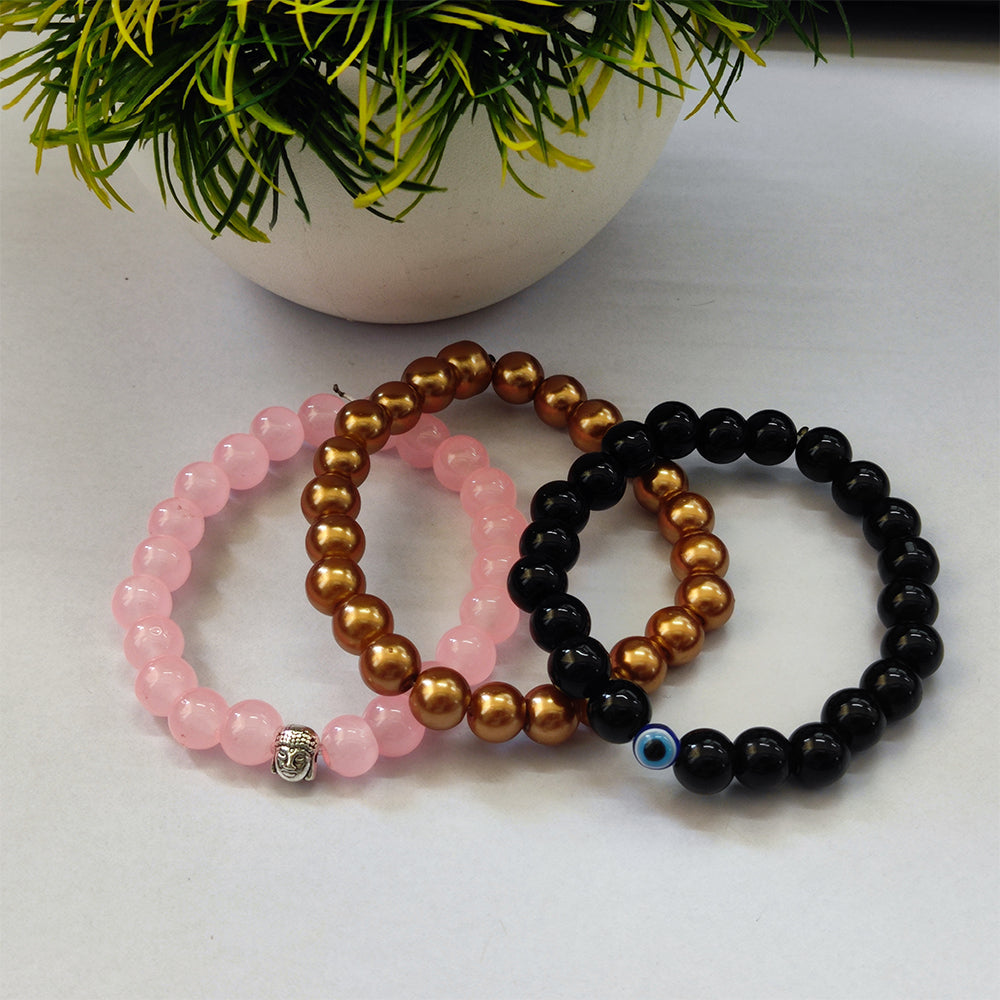 The99Jewel Trinity Evil Eye Beads Bracelet Combo - 1005264