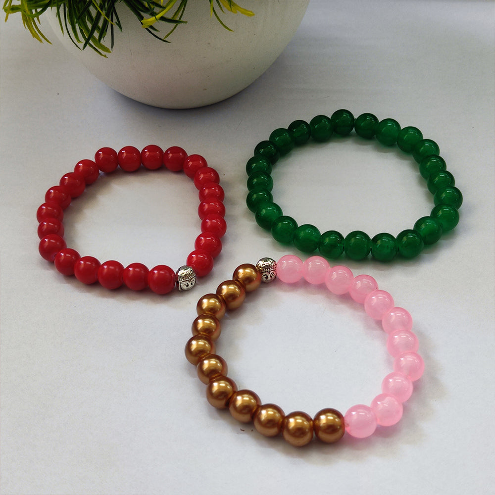 The99Jewel Trinity Evil Eye Beads Bracelet Combo - 1005264