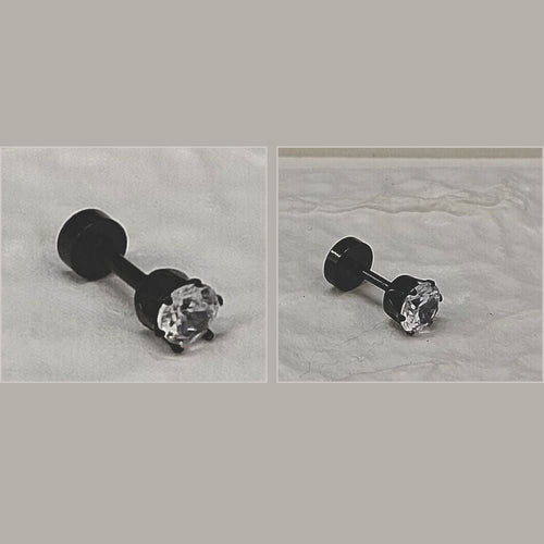 Black Stud Mens Earrings  Combo- 1005298