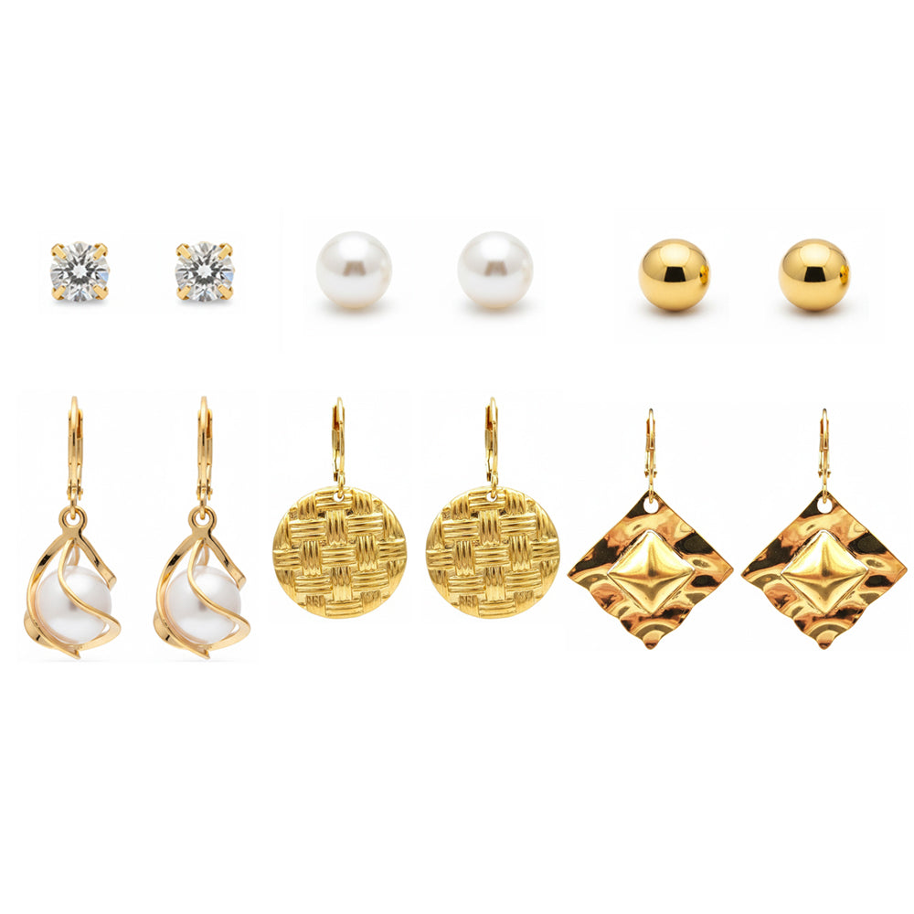 The99Jewel Set of 6 Stylish Gold Plated Earrings Combo