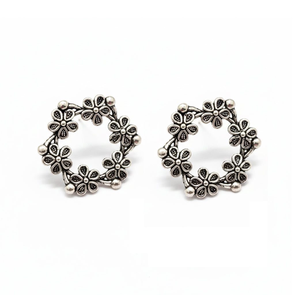 The99Jewel Oxidised Plated Pack of 2 Assorted Studs Combo