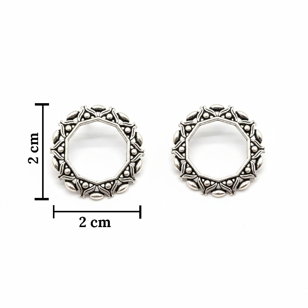 The99Jewel Oxidised Plated Pack of 2 Assorted Studs Combo