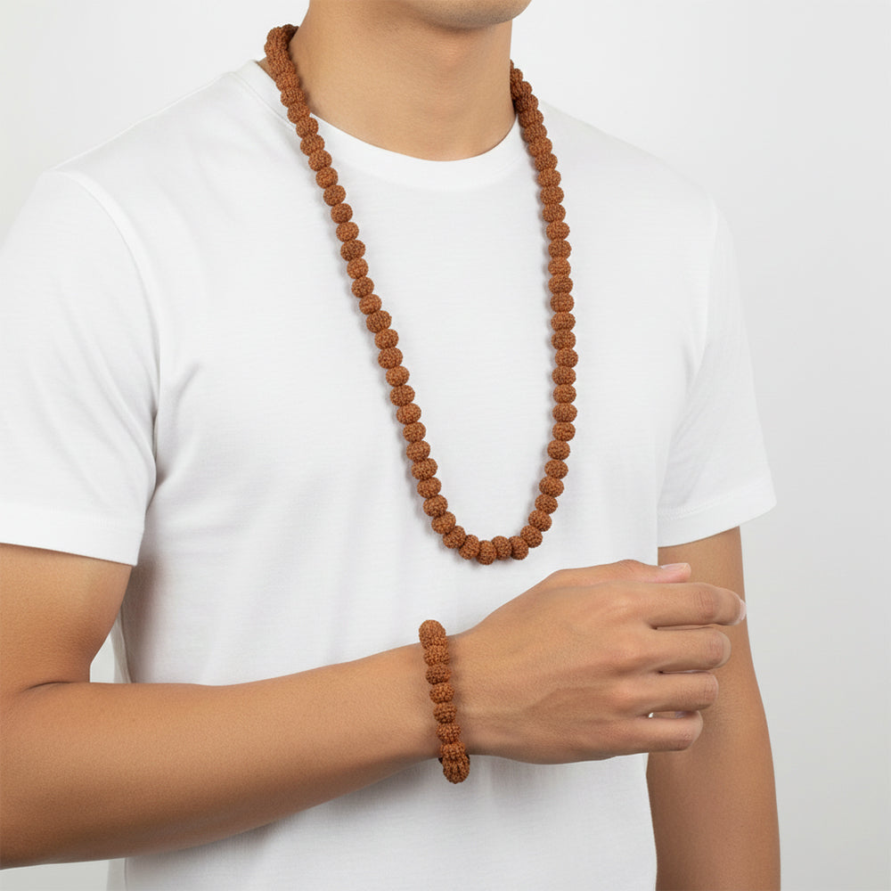The99Jewel Handcrafted Mala & Bracelet Jewellery Combo for Men