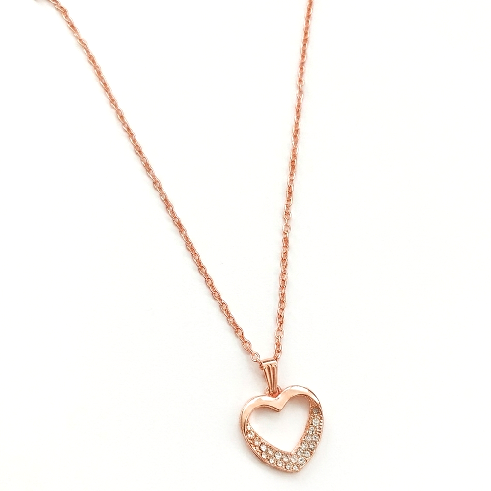 The99Jewel Rose Gold Plated Chain Pendant Earrings Rings And Bracelet Jewellery Combo Set