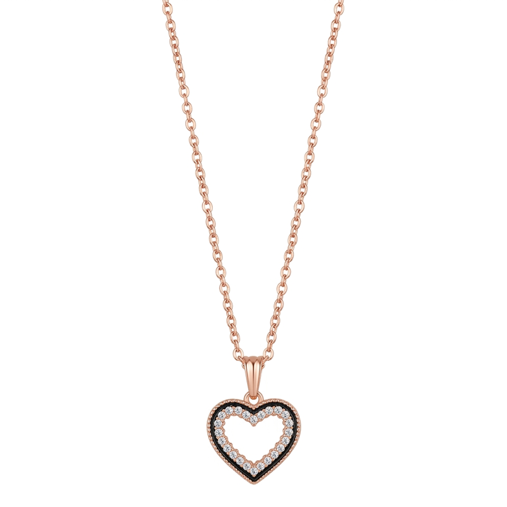 The99Jewel Rose Gold Plated Chain Pendant Earrings Rings And Bracelet Jewellery Combo Set