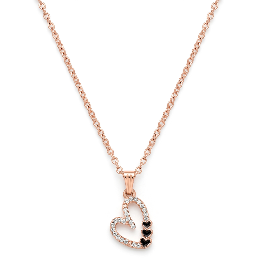 The99Jewel Rose Gold Plated Chain Pendant Earrings Rings And Bracelet Jewellery Combo Set