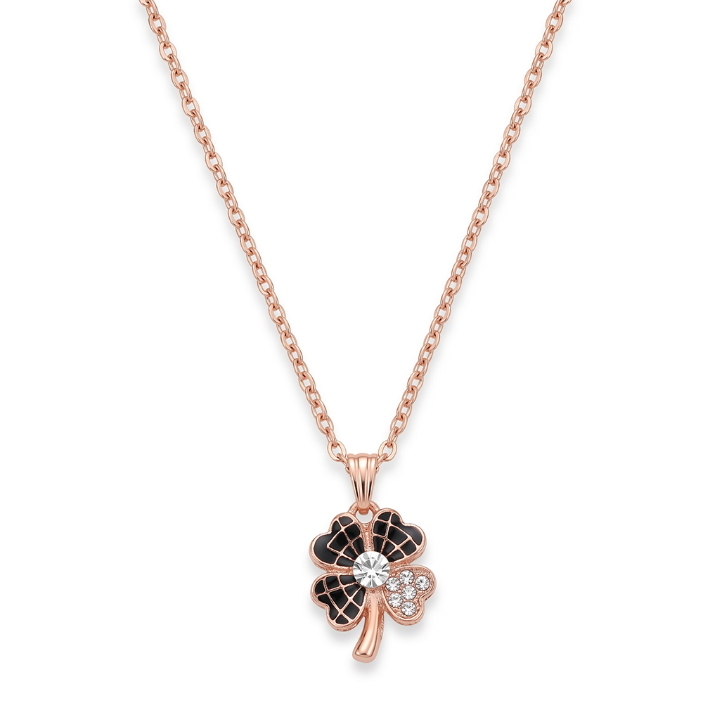 The99Jewel Rose Gold Plated Chain Pendant Earrings Rings And Bracelet Jewellery Combo Set