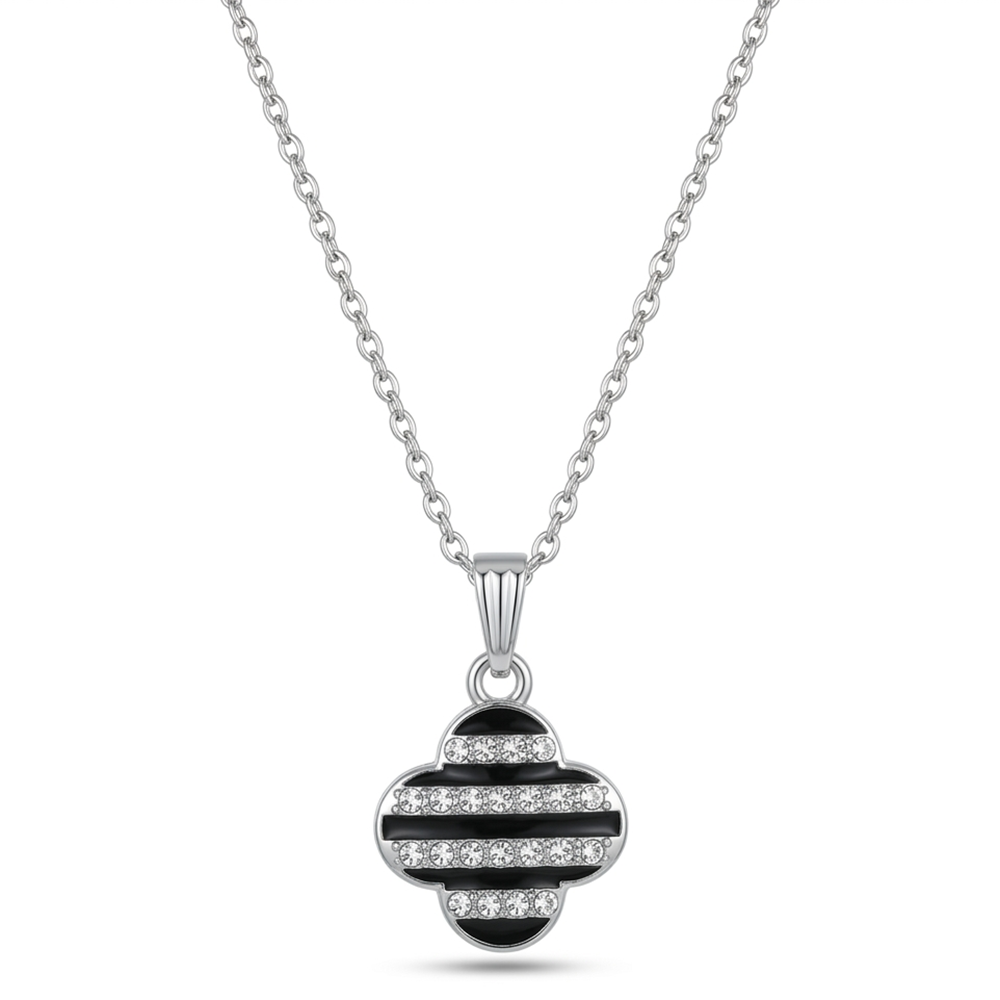 The99Jewel Silver Plated Chain Pendant Earrings Rings And Bracelet Jewellery Combo Set