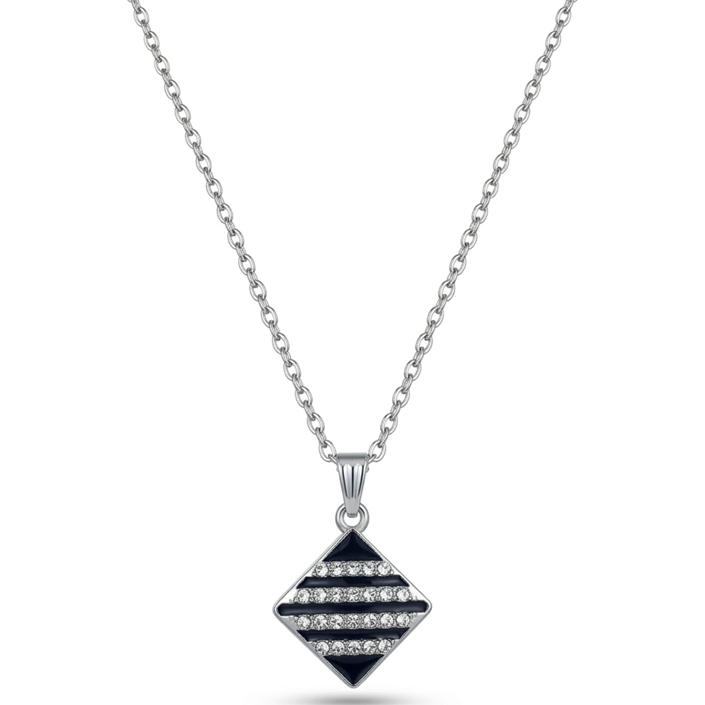 The99Jewel Silver Plated Chain Pendant Earrings Rings And Bracelet Jewellery Combo Set