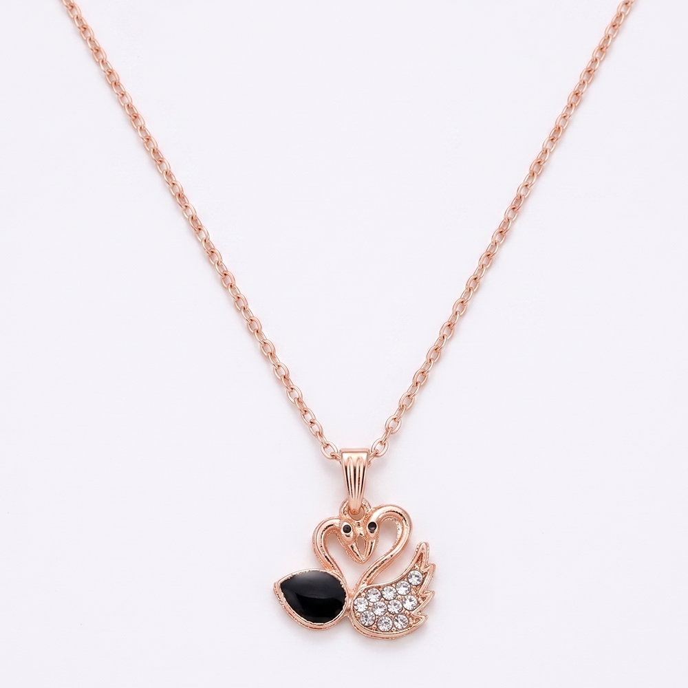 The99Jewel Rose Gold Plated Chain Pendant Earrings Rings And Bracelet Jewellery Combo Set