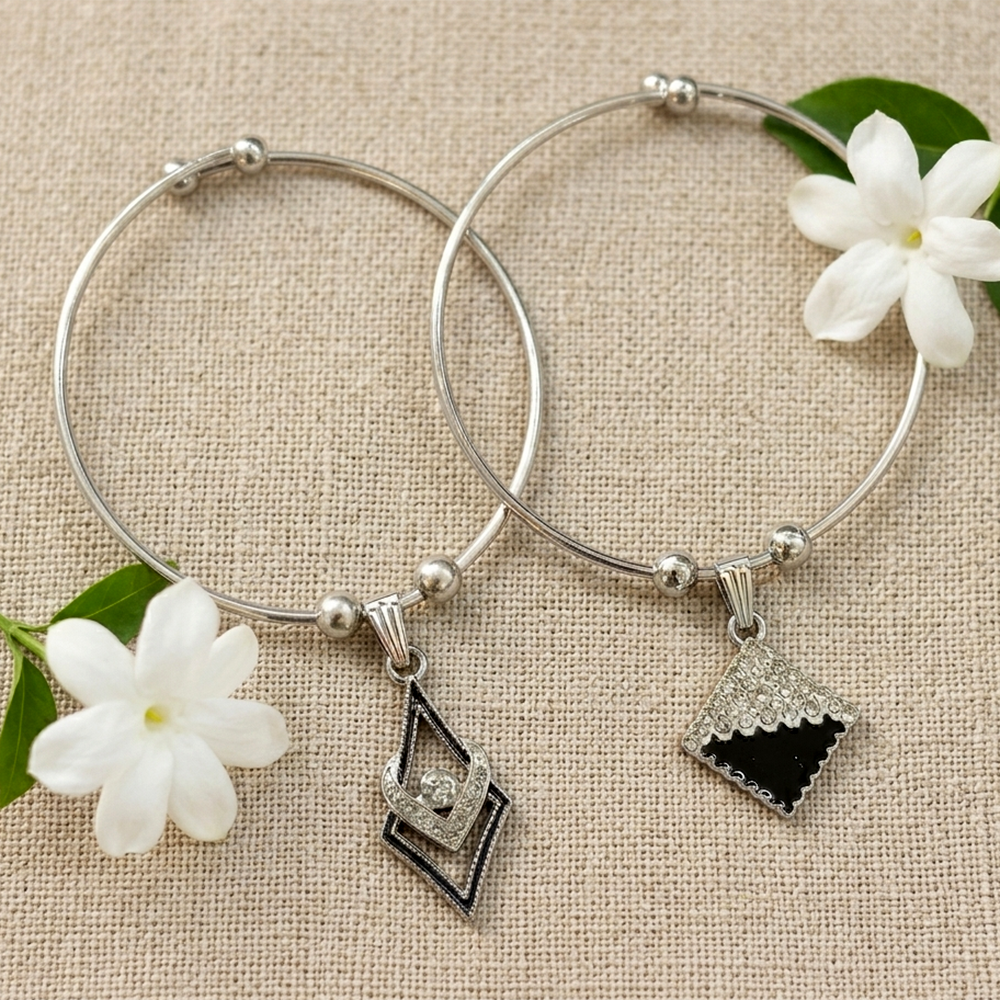The99Jewel Silver Plated Elegant Austrian Stone Openable Bracelet For Women & Girls