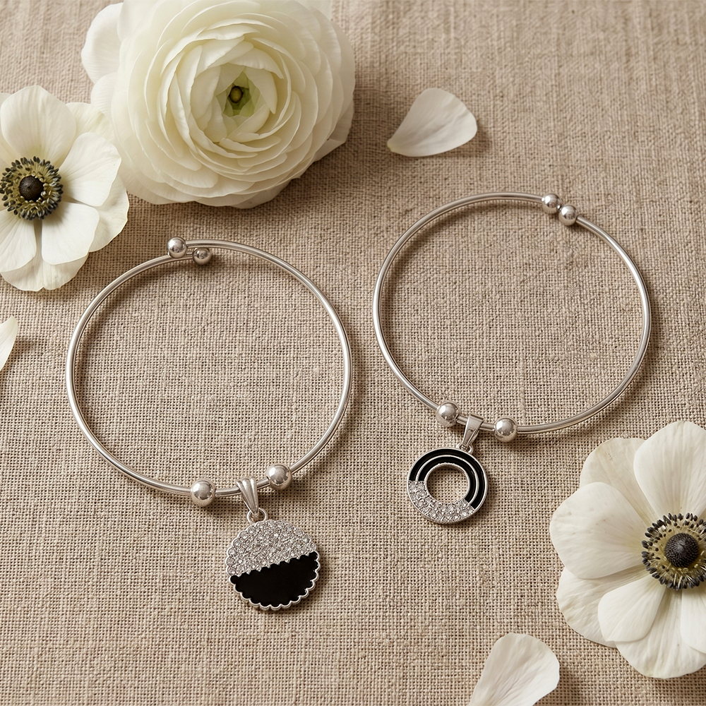 The99Jewel Silver Plated Elegant Austrian Stone Openable Bracelet For Women & Girls