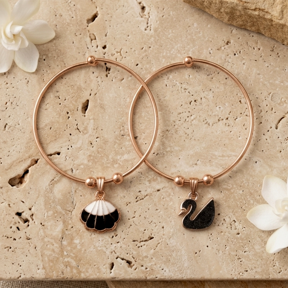 The99Jewel Rose Gold Plated Elegant Meenakari Openable Bracelet For Women & Girls