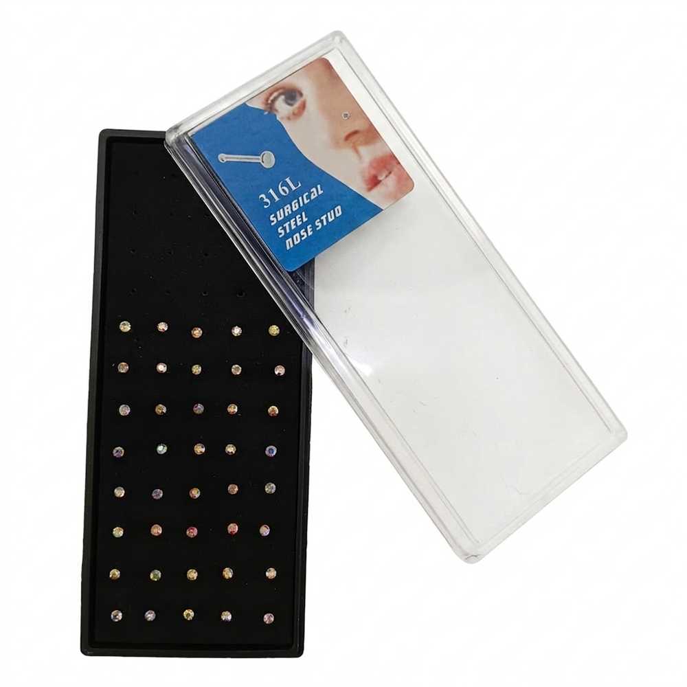The99Jewel Crystal Stone Nose Stud Set for Women ( 40 Nose Stud )