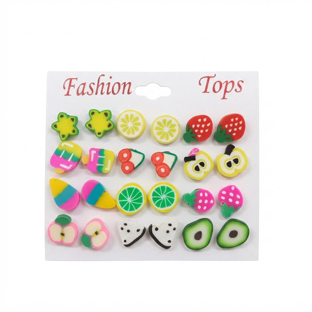 The99Jewel Cute Fruit Theme Stud Earrings Combo for Girls