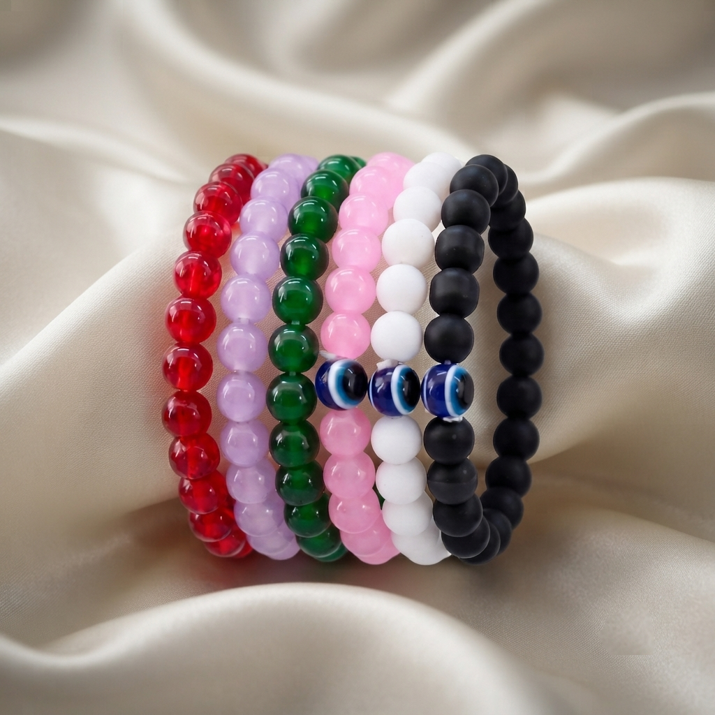 The99Jewel Multicolor Pack of 6 Beaded Bracelet Combo for Women And Girls