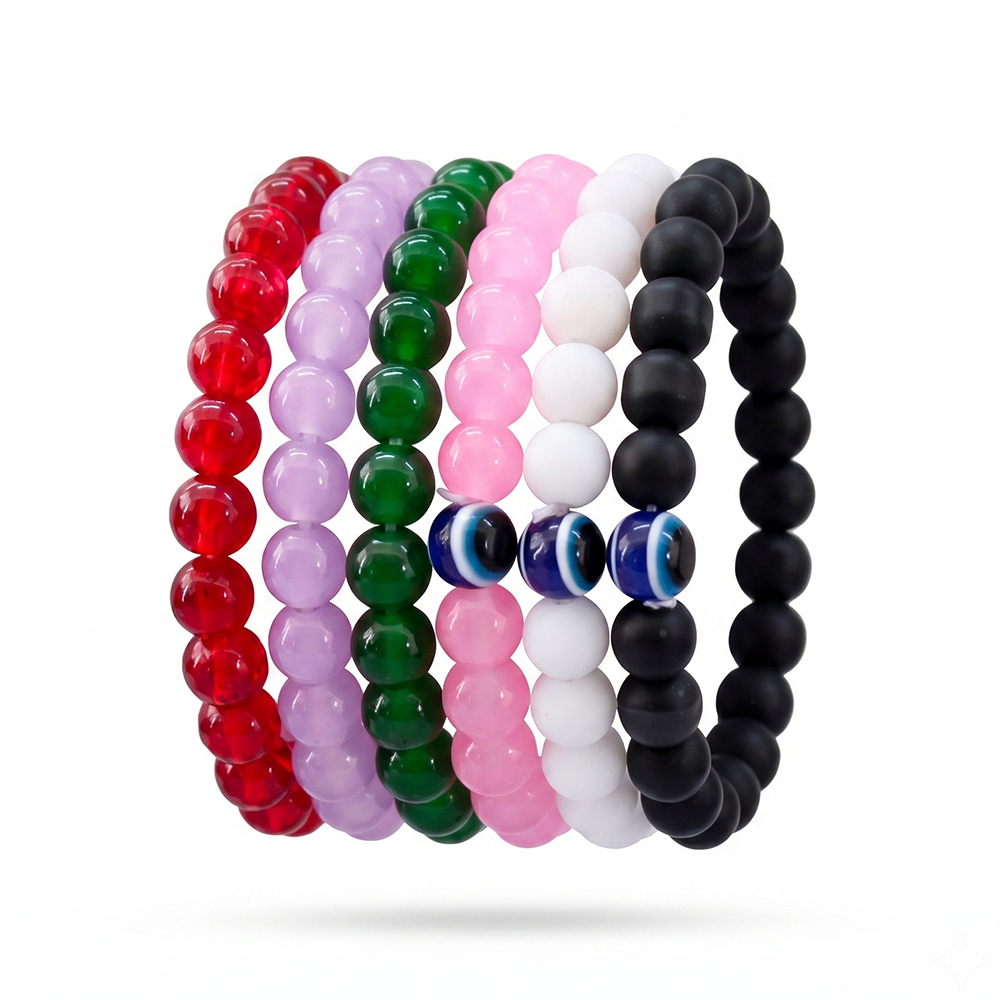 The99Jewel Multicolor Pack of 6 Beaded Bracelet Combo for Women And Girls