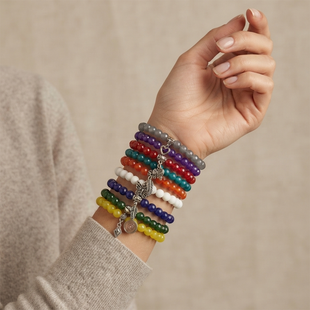 The99Jewel Festive Navratri Multicolour Beaded Combo Bracelet with Assorted Charm