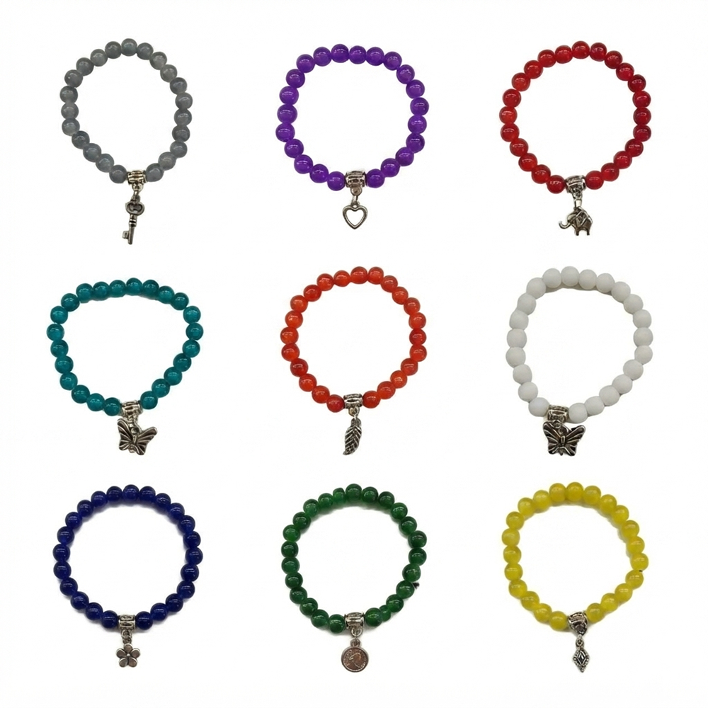 The99Jewel Festive Navratri Multicolour Beaded Combo Bracelet with Assorted Charm