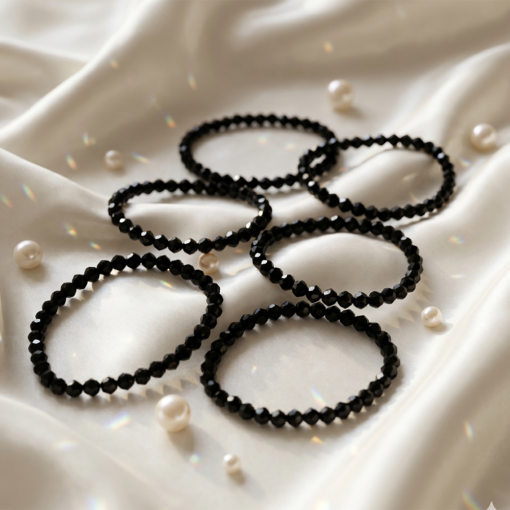 The99Jewel Black Fashion Bracelet Combo Set of 6 for Women