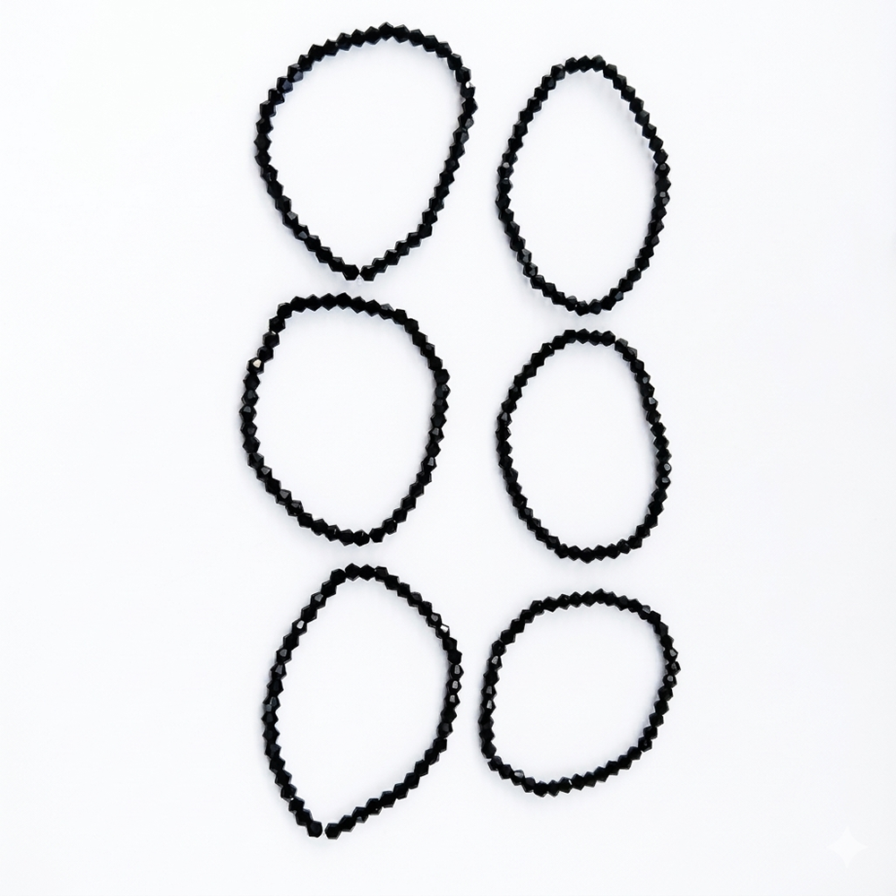 The99Jewel Black Fashion Bracelet Combo Set of 6 for Women