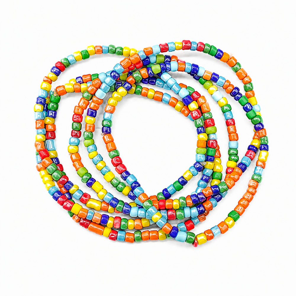 The99Jewel Multi Strand Rainbow Seed Bead Bracelet Combo Set of 6 for Women
