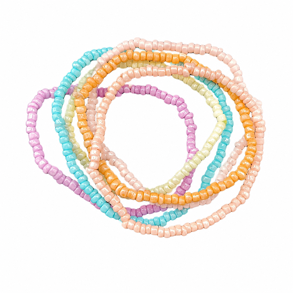 The99Jewel Trendy Multi Strand Seed Bead Bracelet Combo Set of 6 for Women