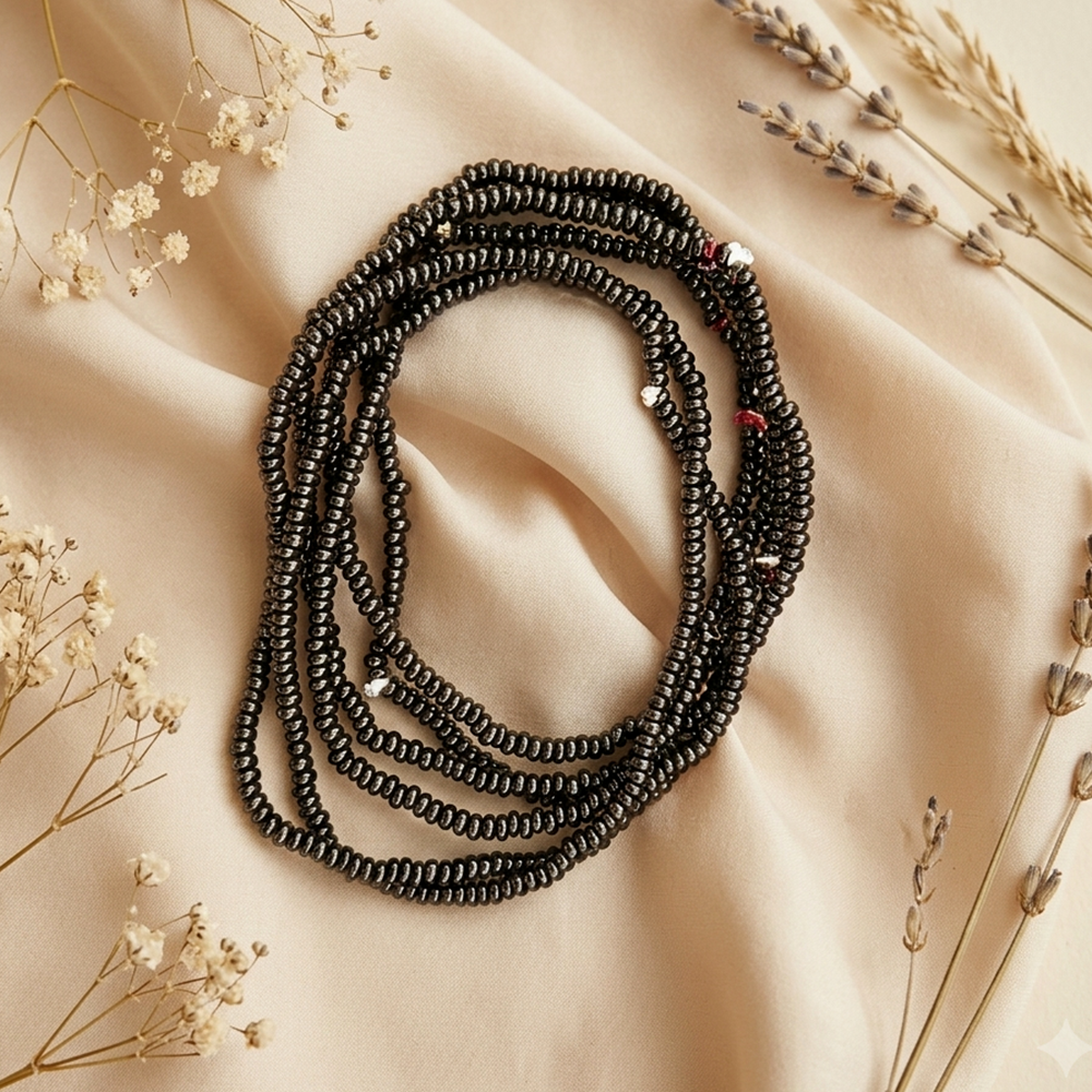 The99Jewel Trendy Black Strand Seed Bead Bracelet Combo Set of 6 for Women
