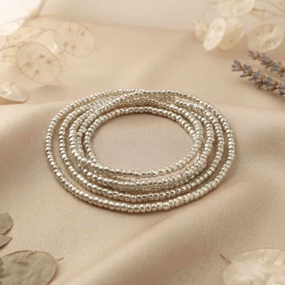 The99Jewel Trendy Gold Strand Seed Bead Bracelet Combo Set of 6 for Women