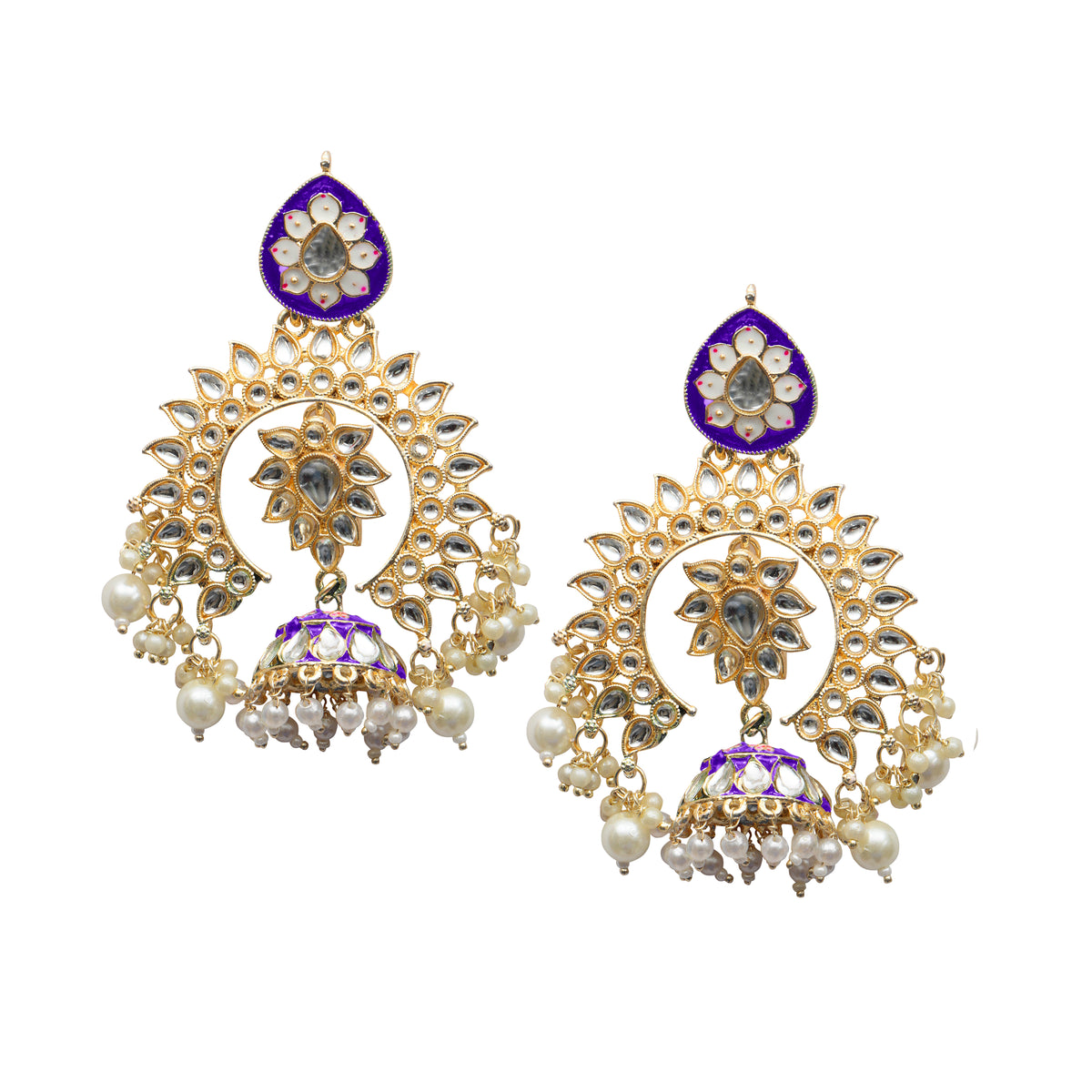 The99Jewel Classic Indian Traditional Dangler Earrings for Women | Stylish Ethnic Jewellery for Sarees, Salwar Suits and Lehengas